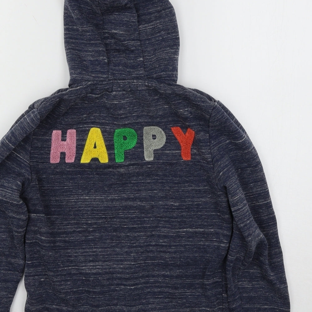 Primark Boys Blue  Jersey Full Zip Hoodie Size 8-9 Years  - Happy