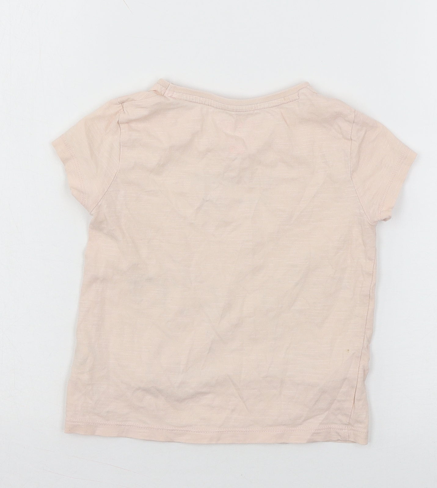 F&F Girls Pink  Jersey Basic T-Shirt Size 3-4 Years  - Rabbits