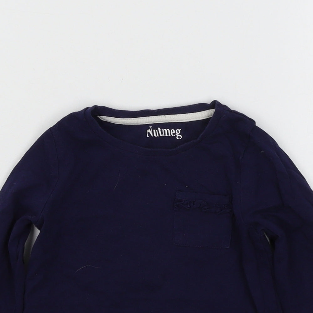 Nutmeg Girls Blue  Jersey Basic T-Shirt Size 3-4 Years