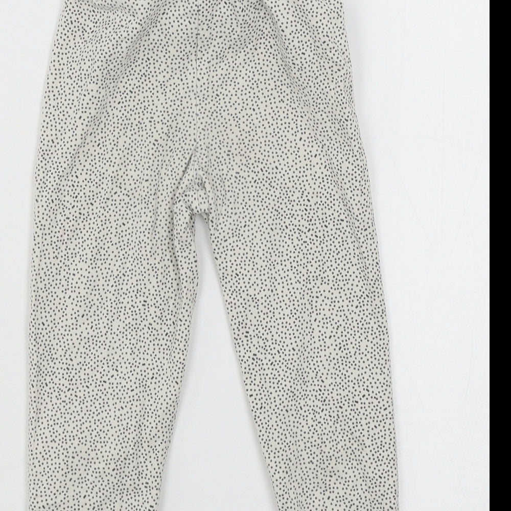TU Girls White Polka Dot Jersey Jogger Trousers Size 3-4 Years