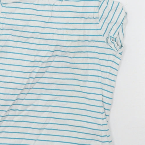 Mini Club Girls White Striped Jersey Basic T-Shirt Size 3-4 Years