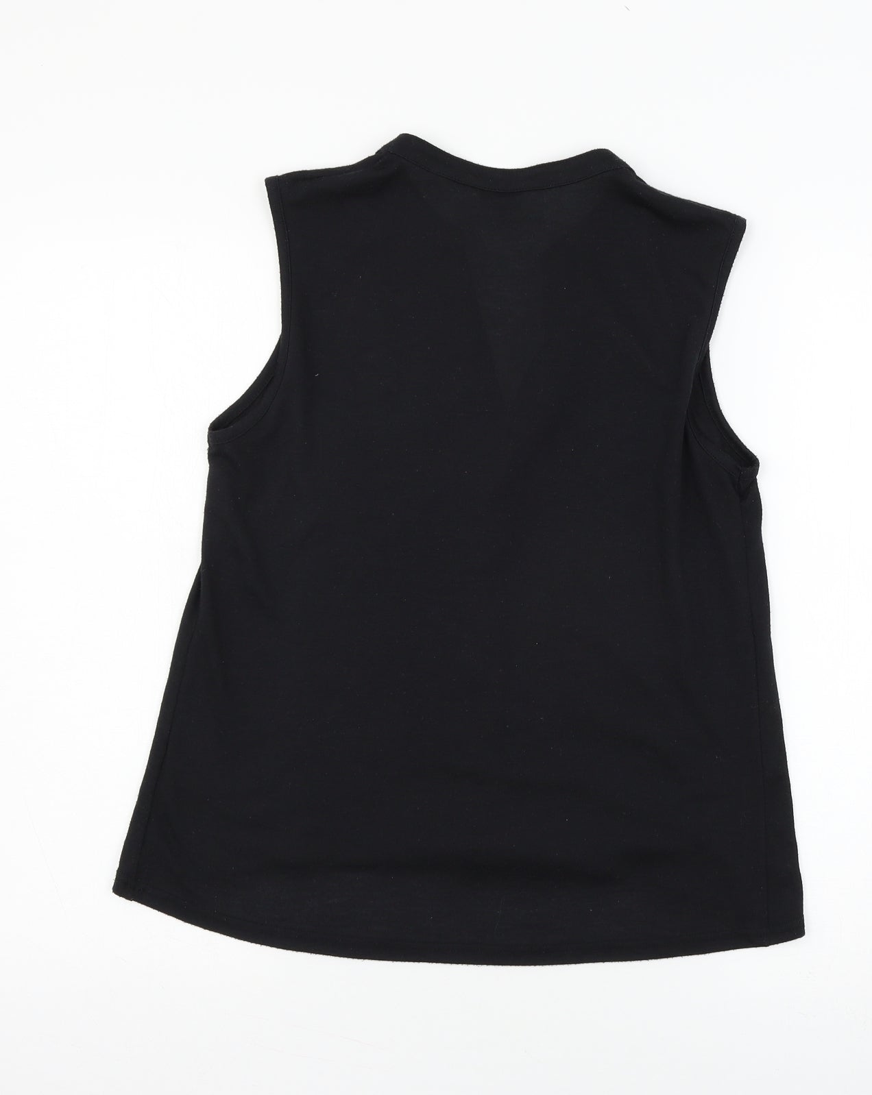 Miss Selfridge Womens Black  Jersey Basic Button-Up Size 10