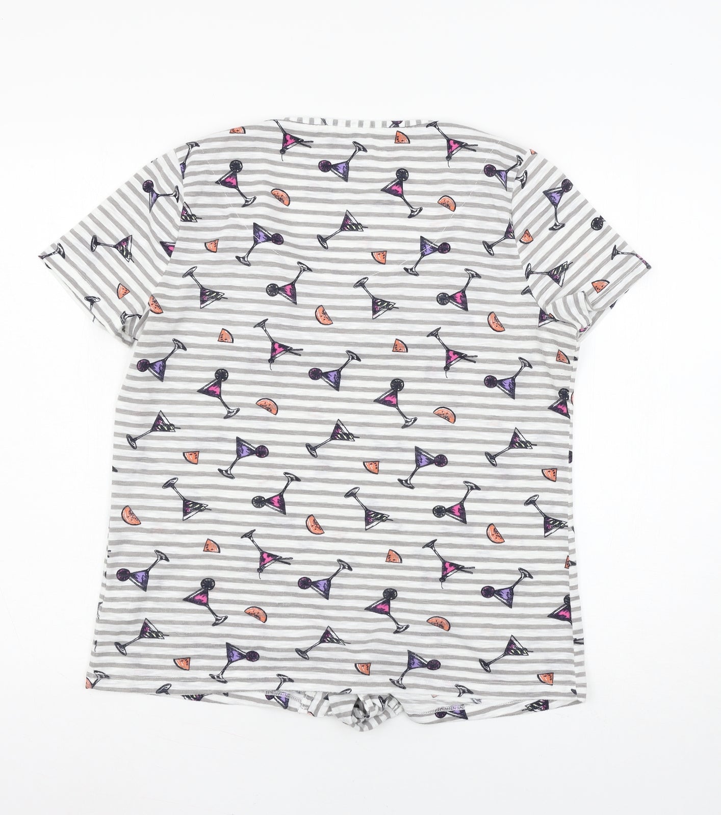 Marks and Spencer Womens Gold Geometric Jersey Basic T-Shirt Size 12