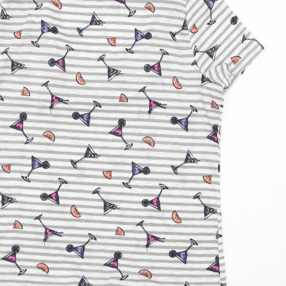 Marks and Spencer Womens Gold Geometric Jersey Basic T-Shirt Size 12