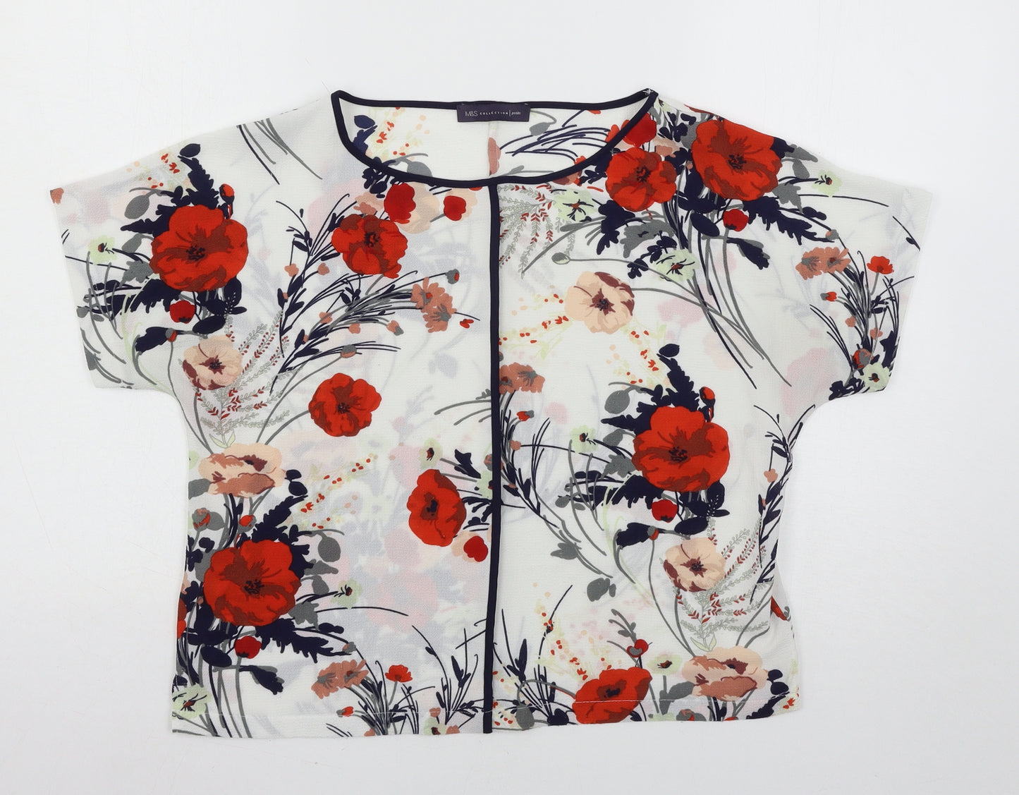 Marks and Spencer Womens Multicoloured Floral  Basic T-Shirt Size 10