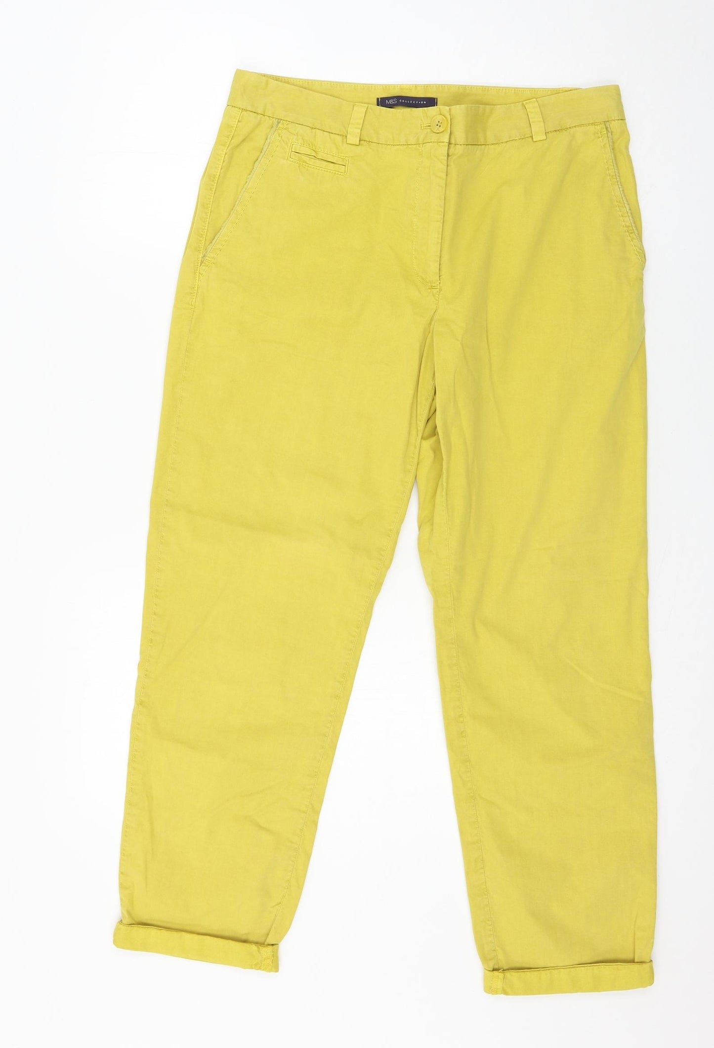 Marks and Spencer Womens Yellow   Trousers  Size 12 L25 in
