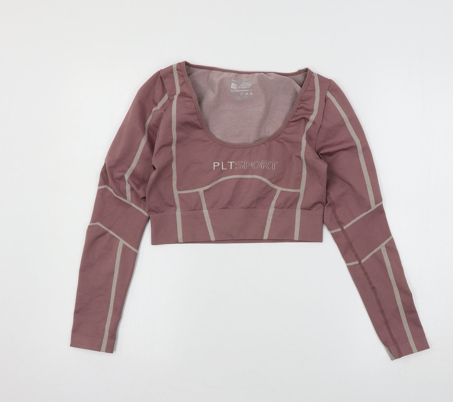 PRETTYLITTLETHING Womens Purple Geometric Jersey Basic T-Shirt Size M