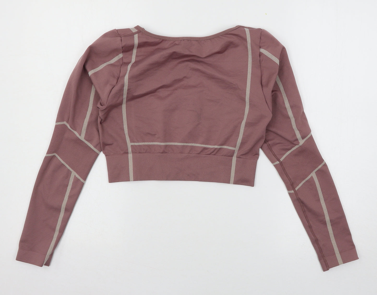 PRETTYLITTLETHING Womens Purple Geometric Jersey Basic T-Shirt Size M