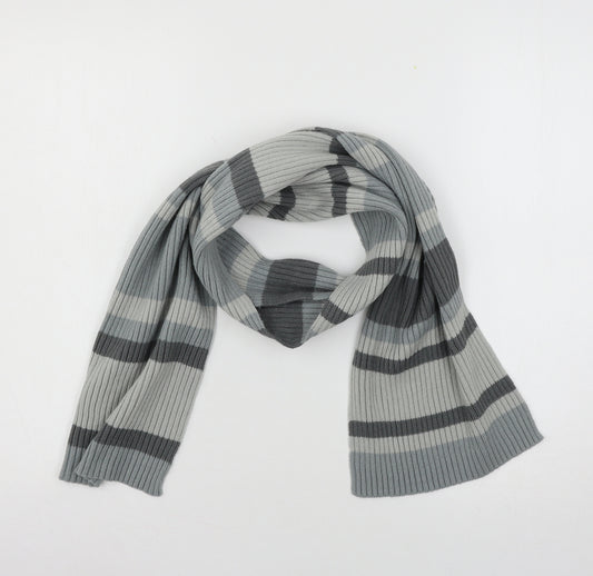 Preworn Mens Blue Striped Knit Rectangle Scarf Scarf One Size