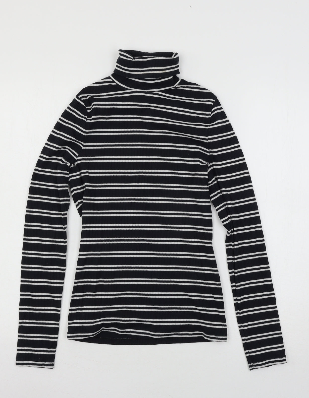 ASOS Womens Blue Striped Jersey Basic T-Shirt Size 10