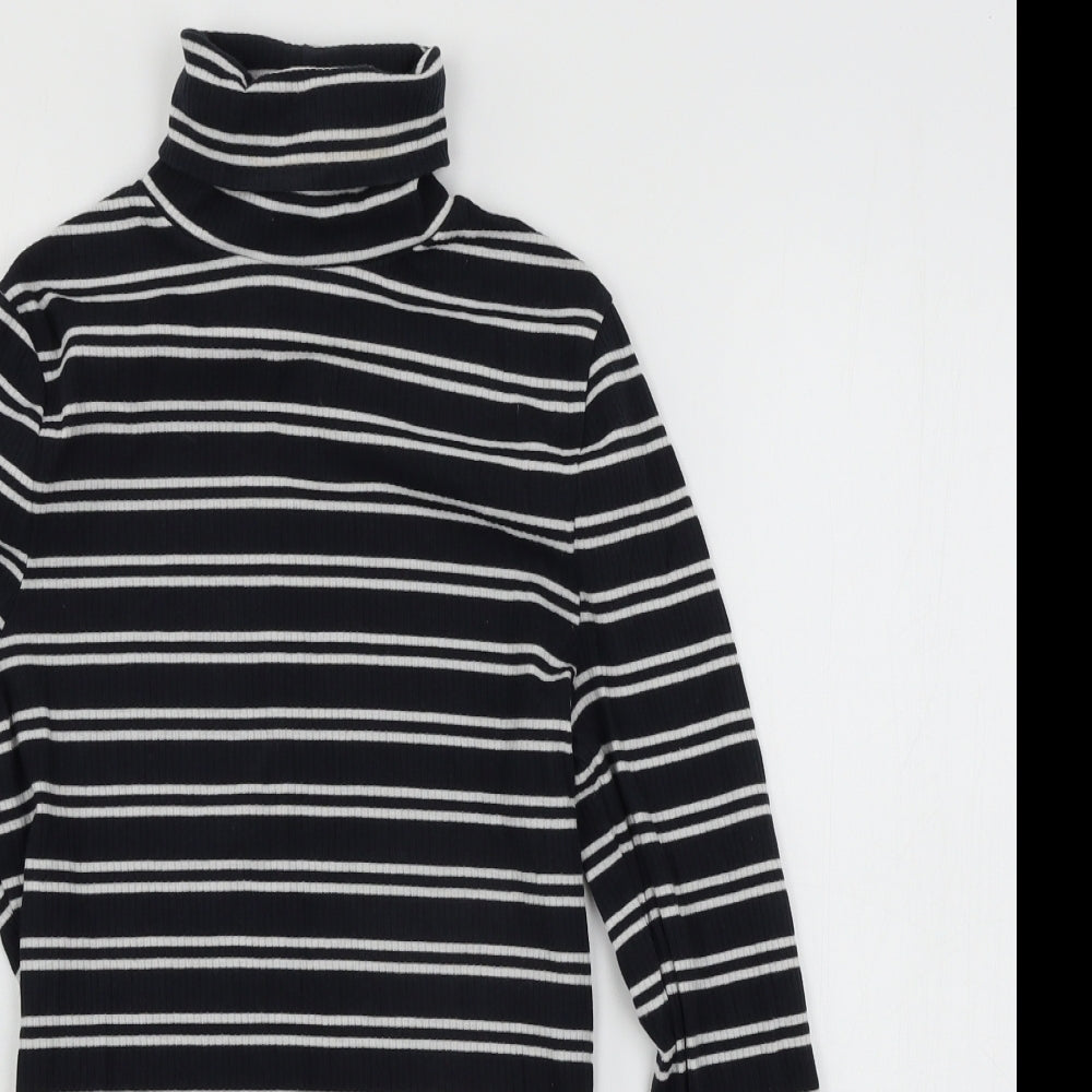 ASOS Womens Blue Striped Jersey Basic T-Shirt Size 10