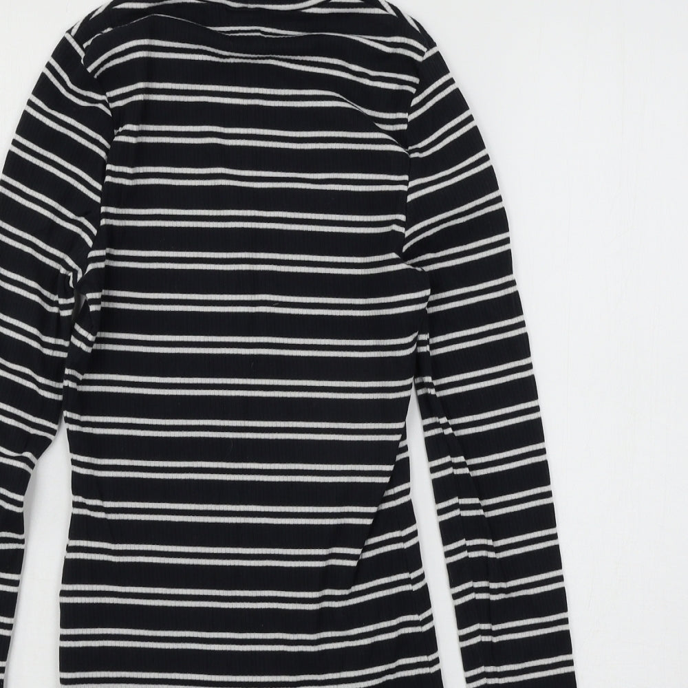 ASOS Womens Blue Striped Jersey Basic T-Shirt Size 10