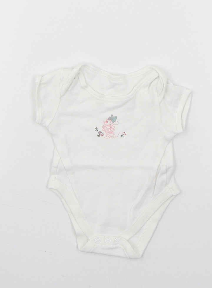 Disney Baby White  Jersey Babygrow One-Piece Size 0-3 Months  - Minnie Mouse