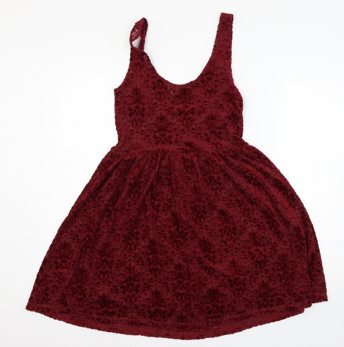 Miss Selfridge Womens Red Striped  Skater Dress  Size 10