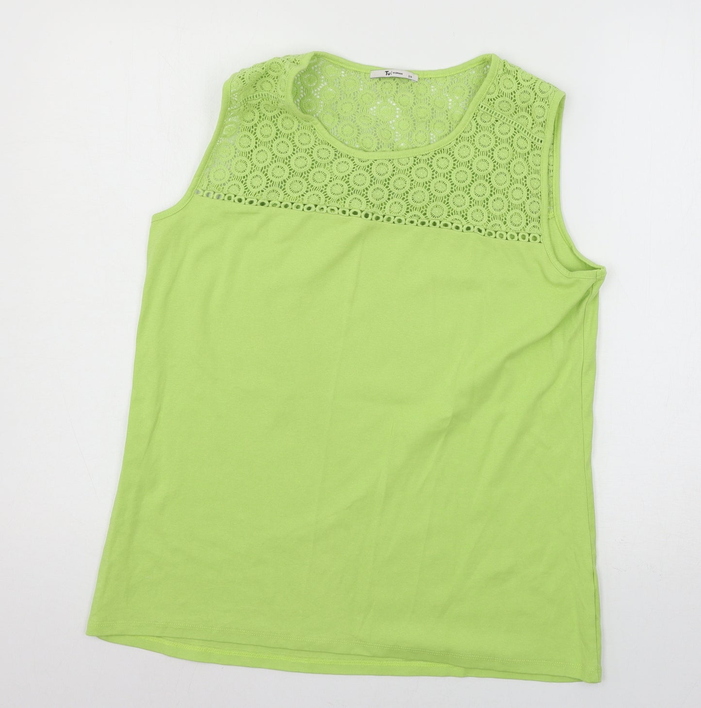TU Womens Green  Jersey Basic Tank Size 20