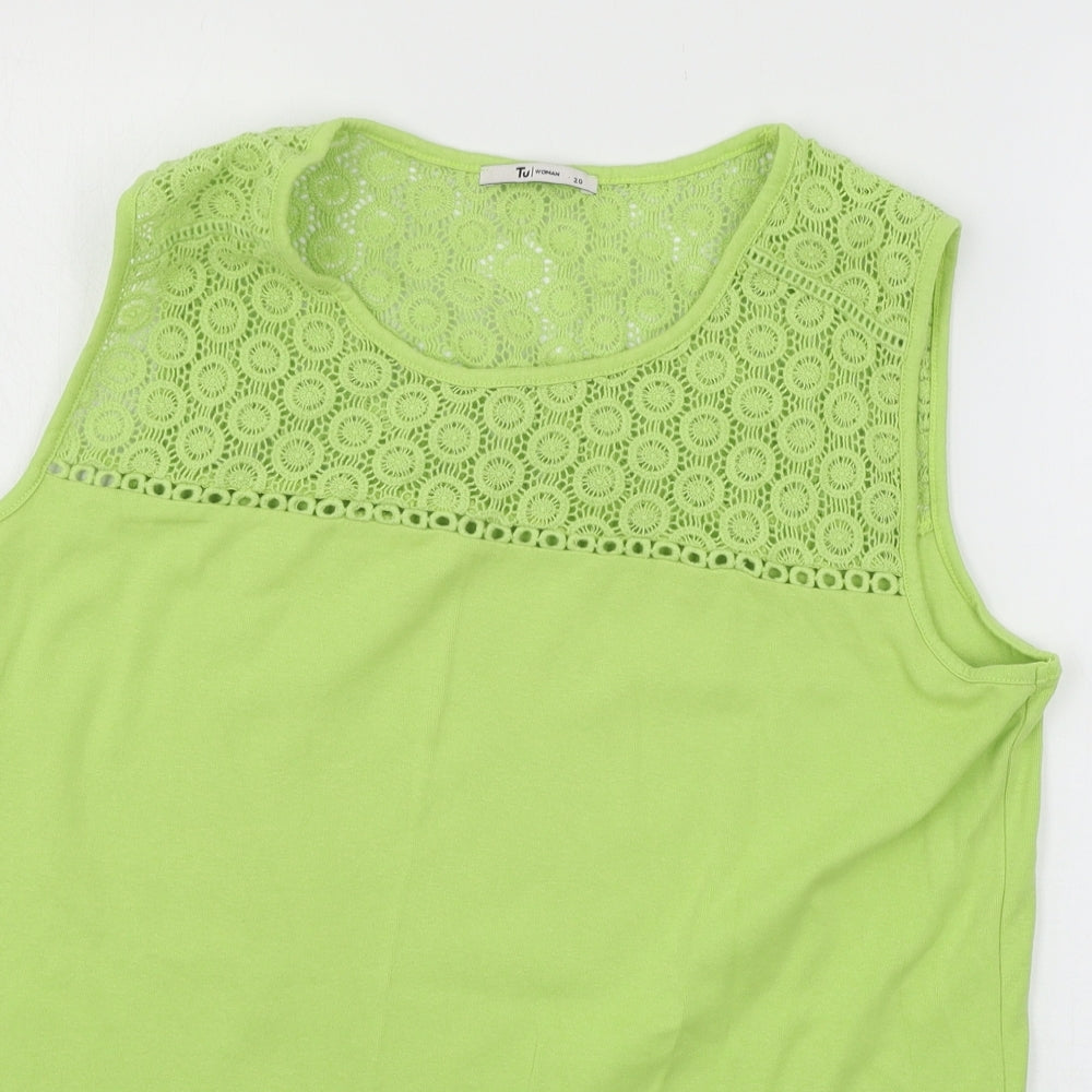 TU Womens Green  Jersey Basic Tank Size 20