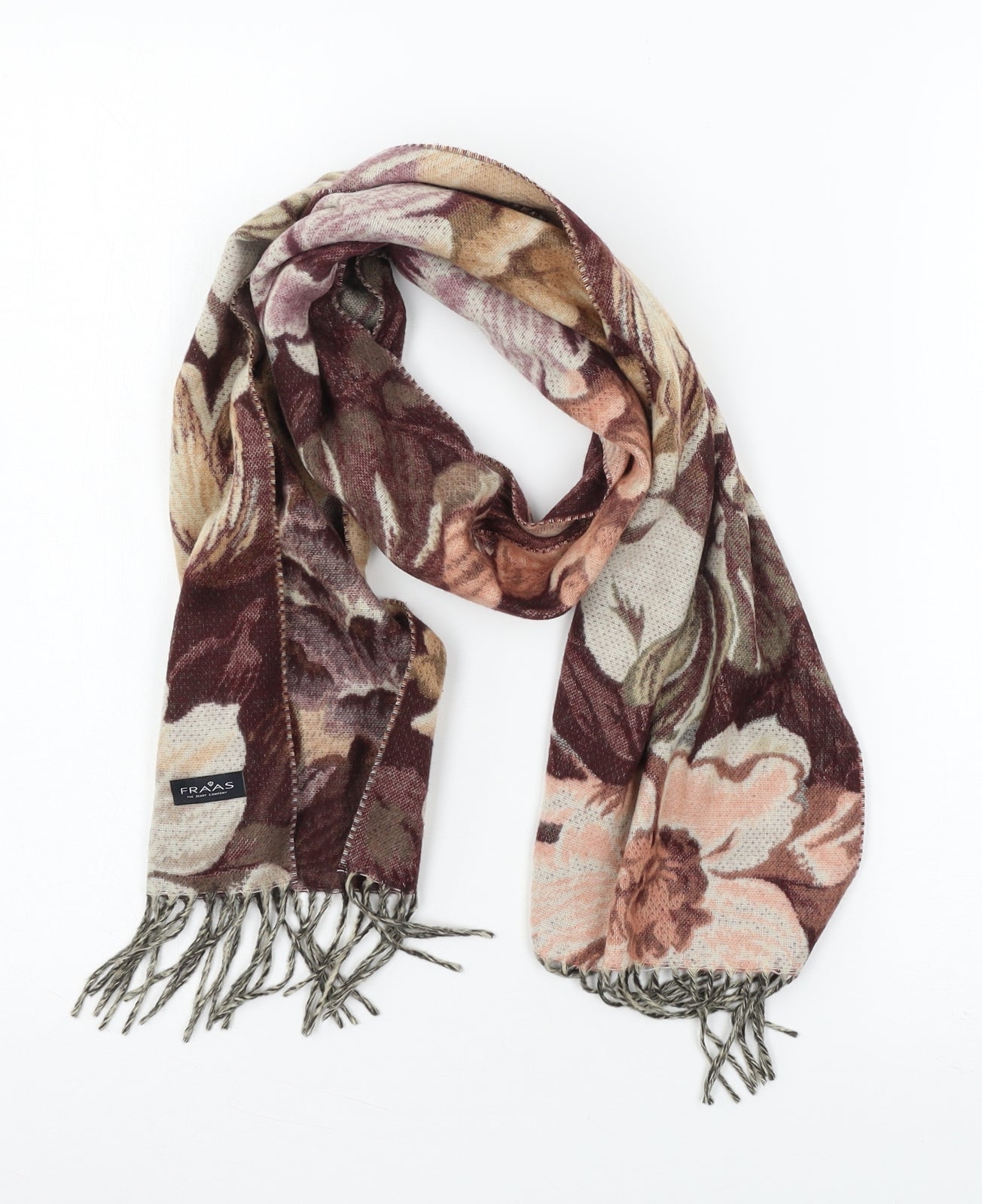 Fraas Womens Pink Floral Knit  Scarf