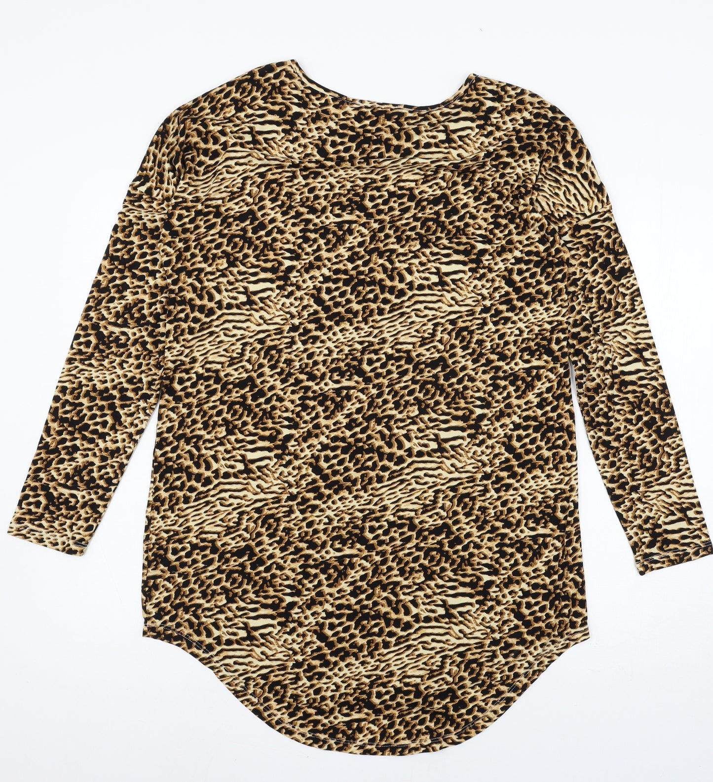 Papaya Womens Brown Animal Print Jersey T-Shirt Dress  Size 10