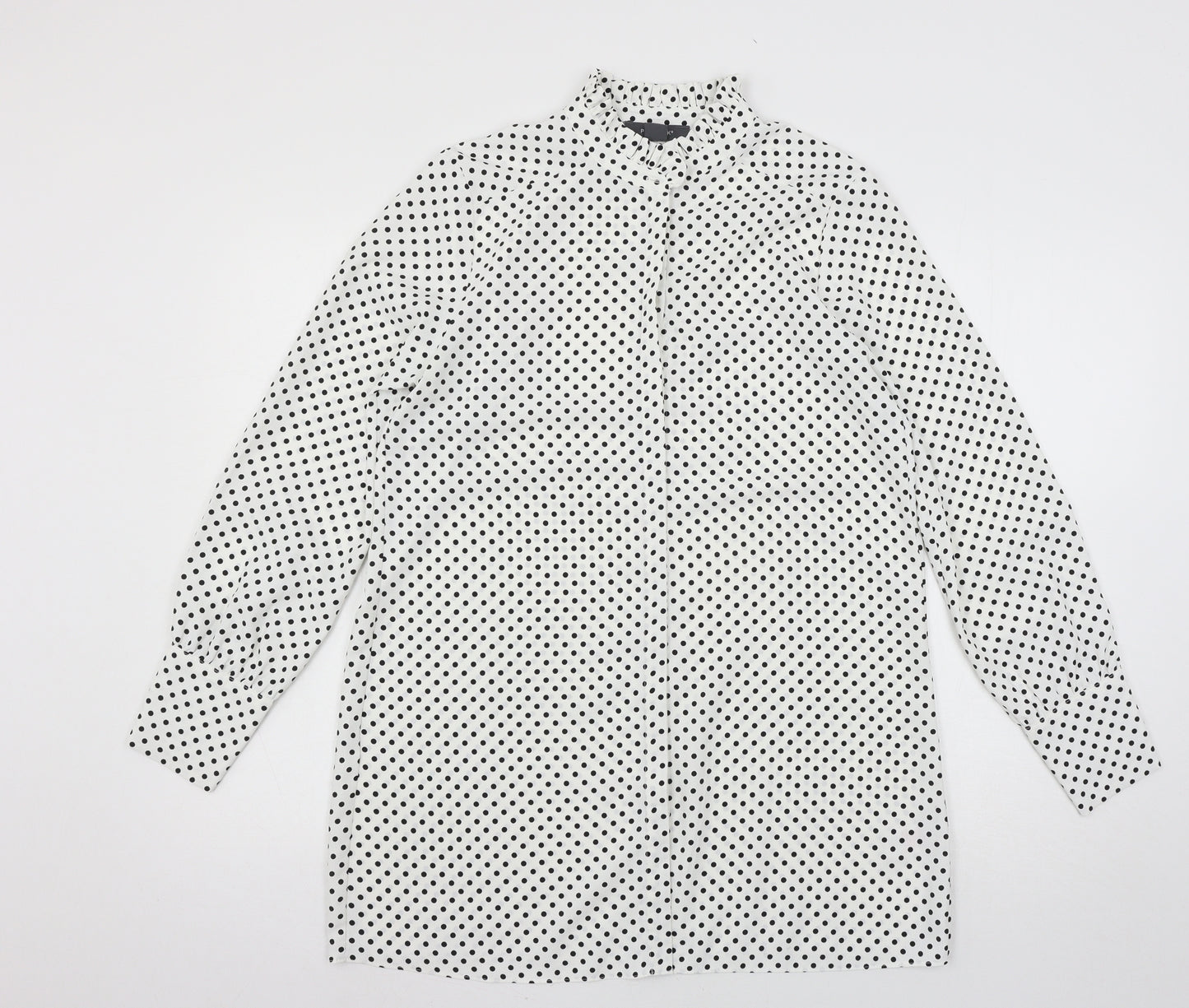 Primark Womens White Polka Dot  Basic Blouse Size 10
