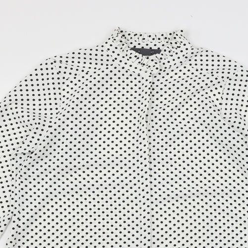 Primark Womens White Polka Dot  Basic Blouse Size 10