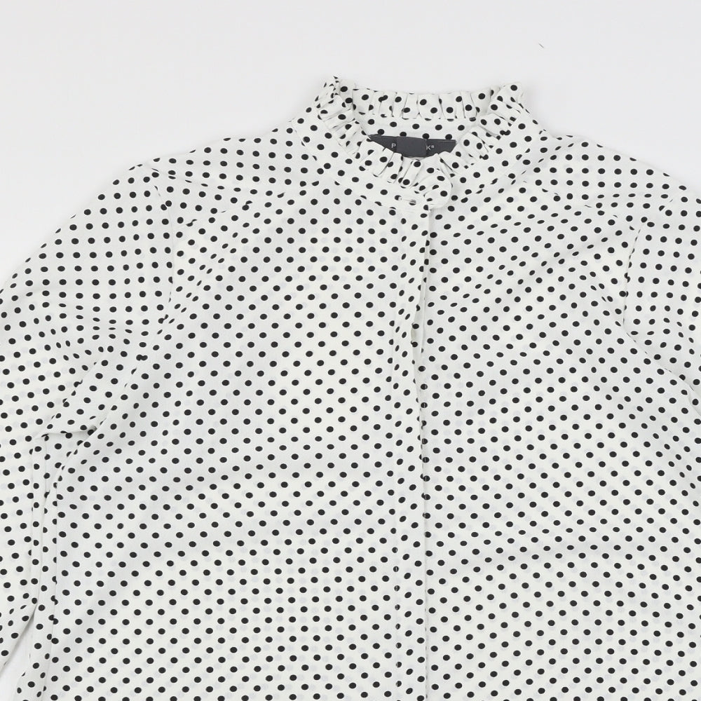 Primark Womens White Polka Dot  Basic Blouse Size 10