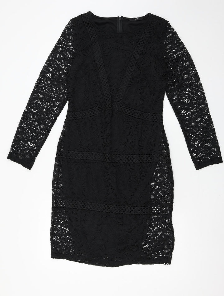 George Womens Black Lace Bodycon Size 12