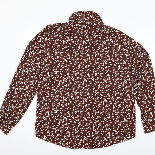 Primark Womens Brown Animal Print  Basic Button-Up Size 12
