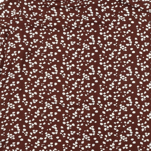Primark Womens Brown Animal Print  Basic Button-Up Size 12