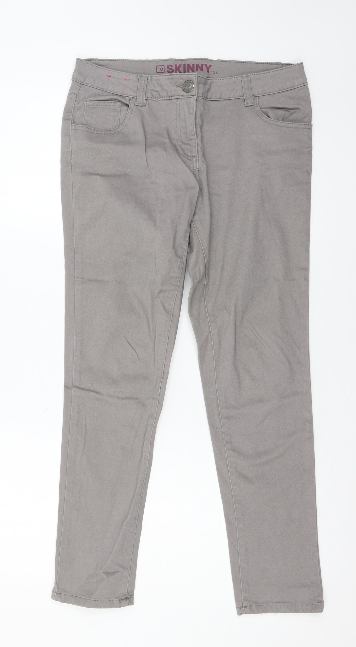 TU Womens Grey  Denim Skinny Jeans Size 12 L27 in