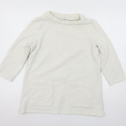 Gallery Womens Ivory  Jersey Basic T-Shirt Size M