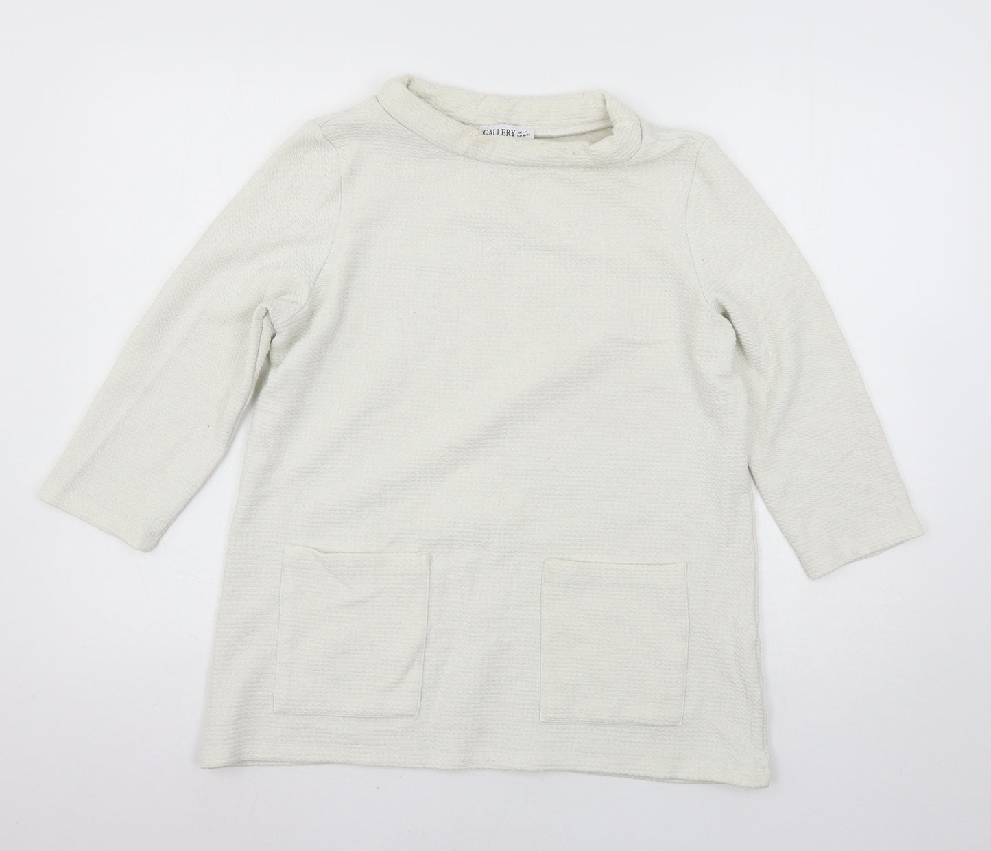Gallery Womens Ivory  Jersey Basic T-Shirt Size M