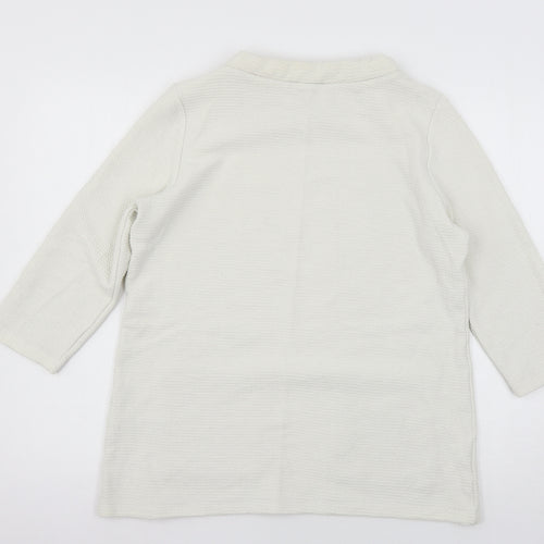 Gallery Womens Ivory  Jersey Basic T-Shirt Size M