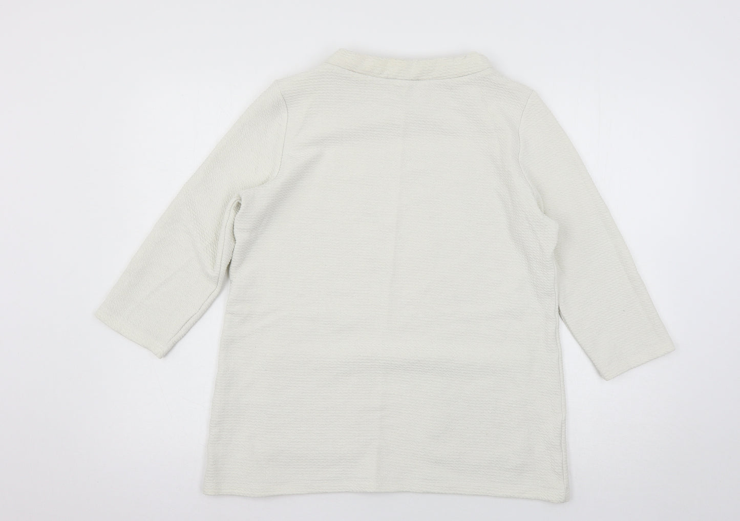 Gallery Womens Ivory  Jersey Basic T-Shirt Size M