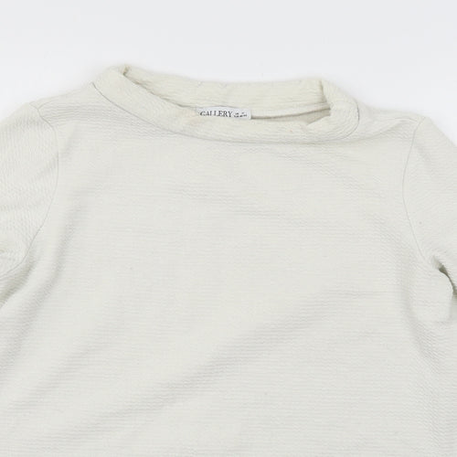 Gallery Womens Ivory  Jersey Basic T-Shirt Size M