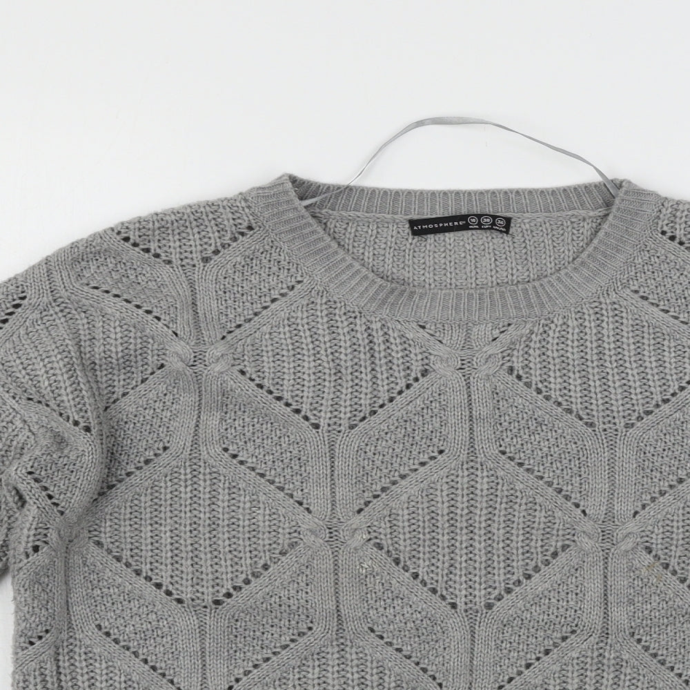Atmosphere Womens Grey  Knit Pullover Jumper Size 10
