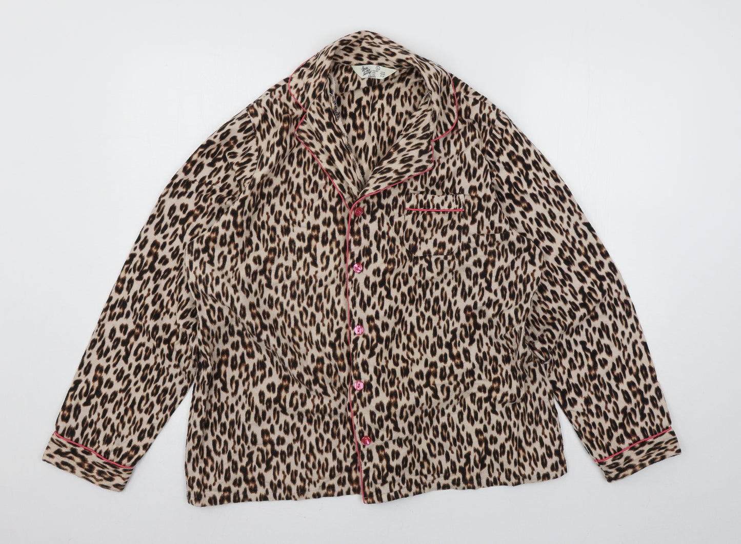 Love to Lounge Womens Brown Animal Print  Top Pyjama Top Size 14