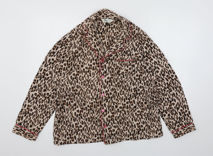 Love to Lounge Womens Brown Animal Print  Top Pyjama Top Size 14