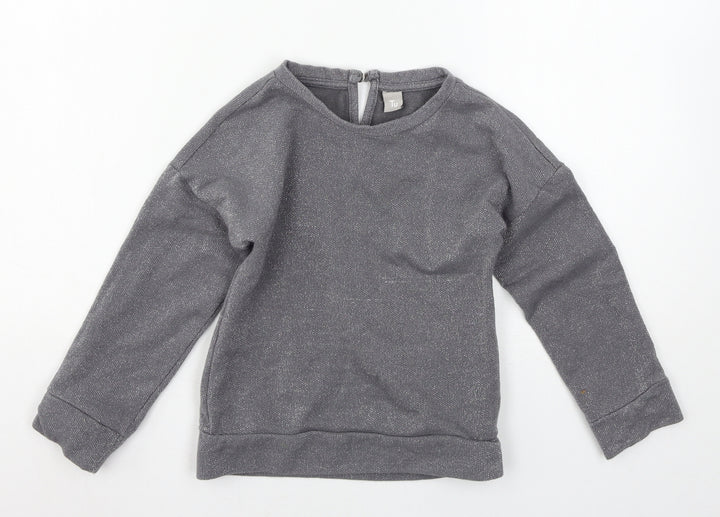 TU Girls Grey  Jersey Pullover Sweatshirt Size 7 Years