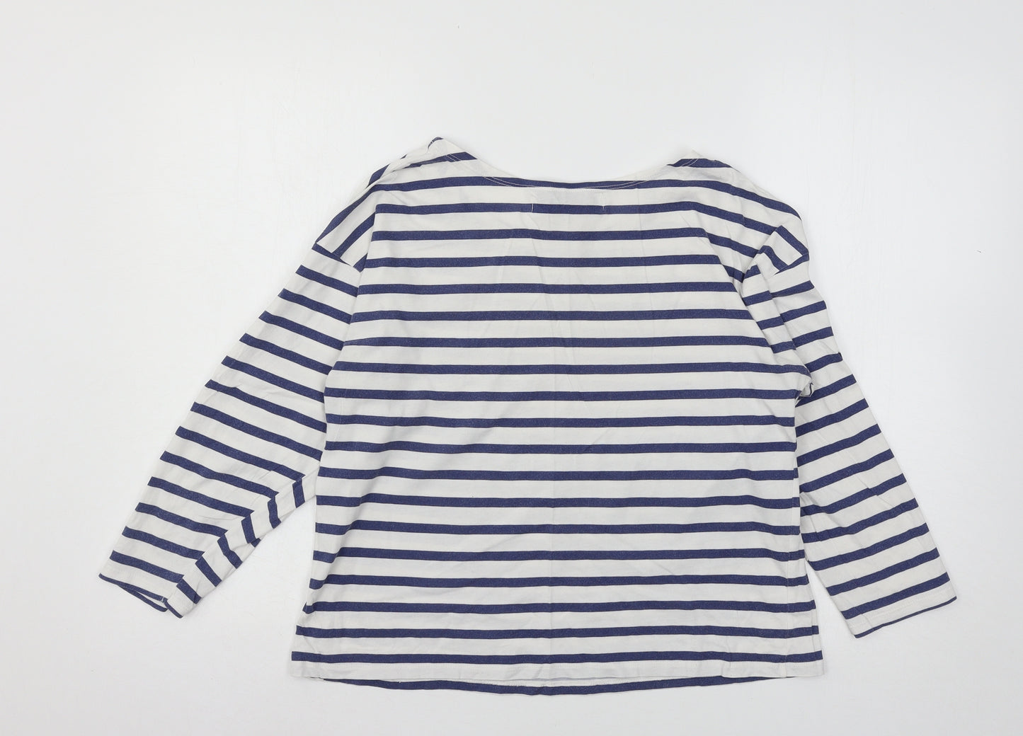 Zara Womens White Striped Jersey Basic T-Shirt Size S