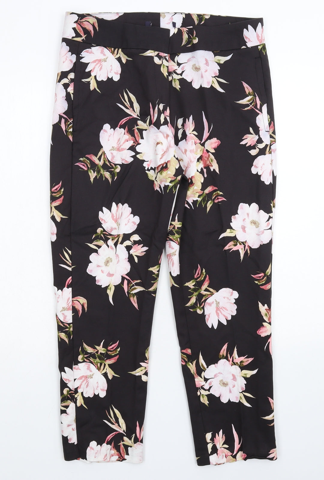 F&F Womens Grey Floral  Trousers  Size 12 L24 in