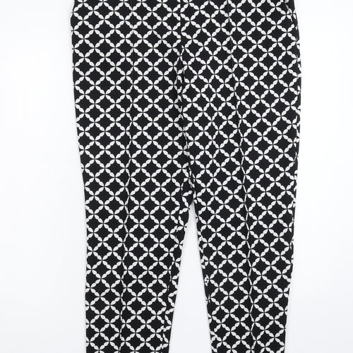George Womens Black Geometric  Trousers  Size 12 L26 in