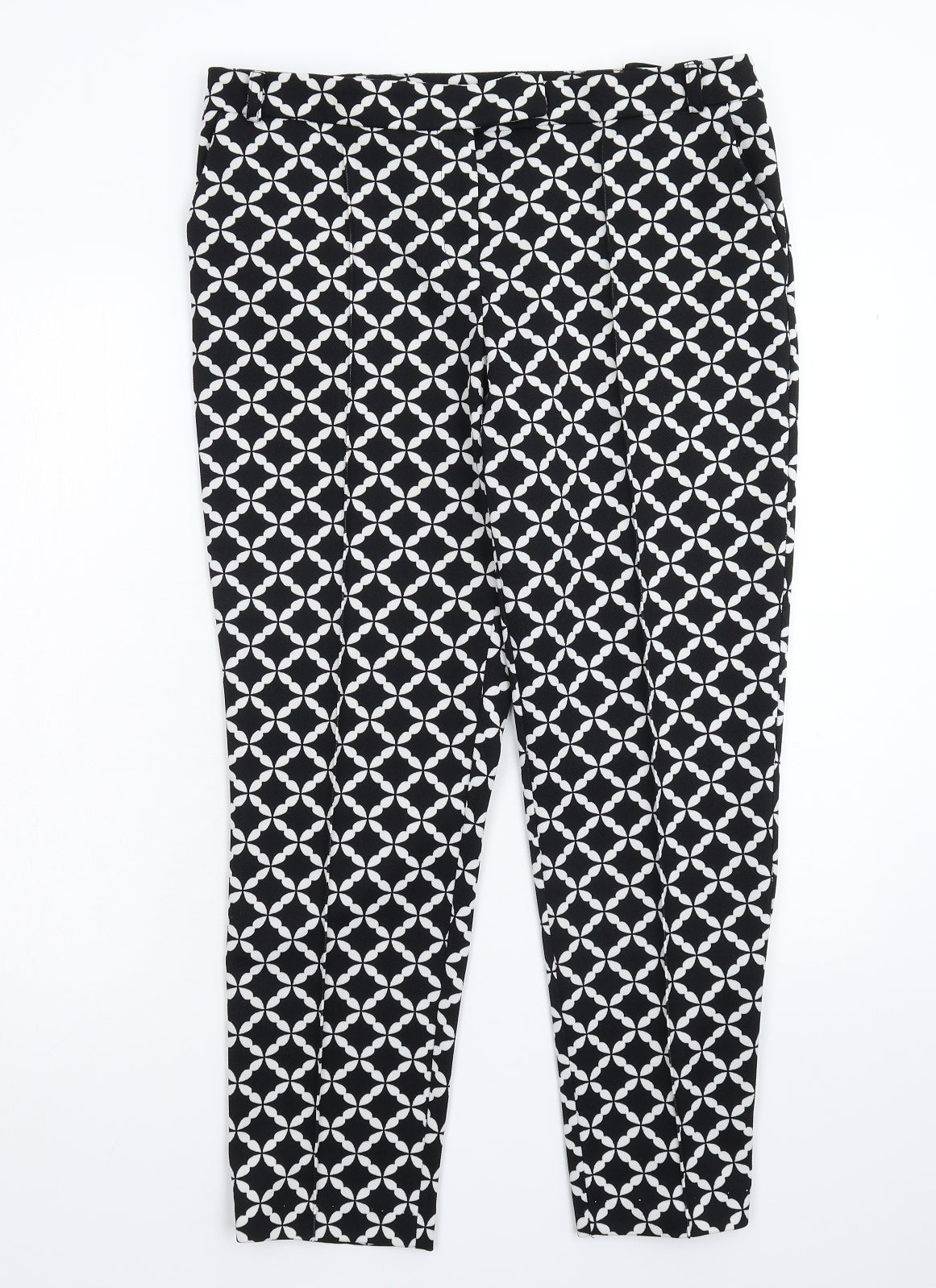 George Womens Black Geometric  Trousers  Size 12 L26 in