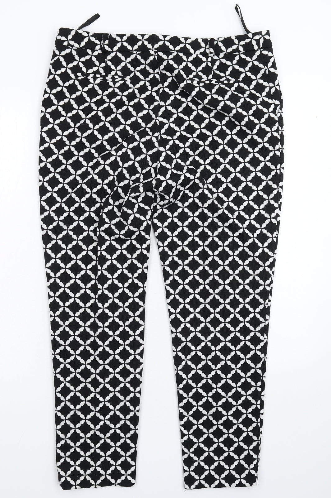 George Womens Black Geometric  Trousers  Size 12 L26 in
