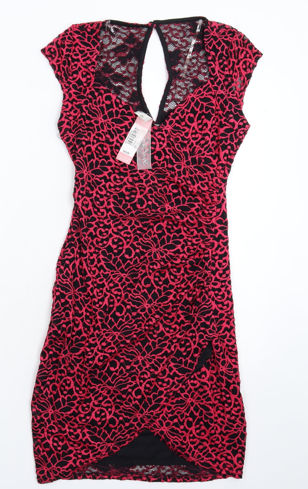 Lipsy Womens Pink Floral  Bodycon  Size 10