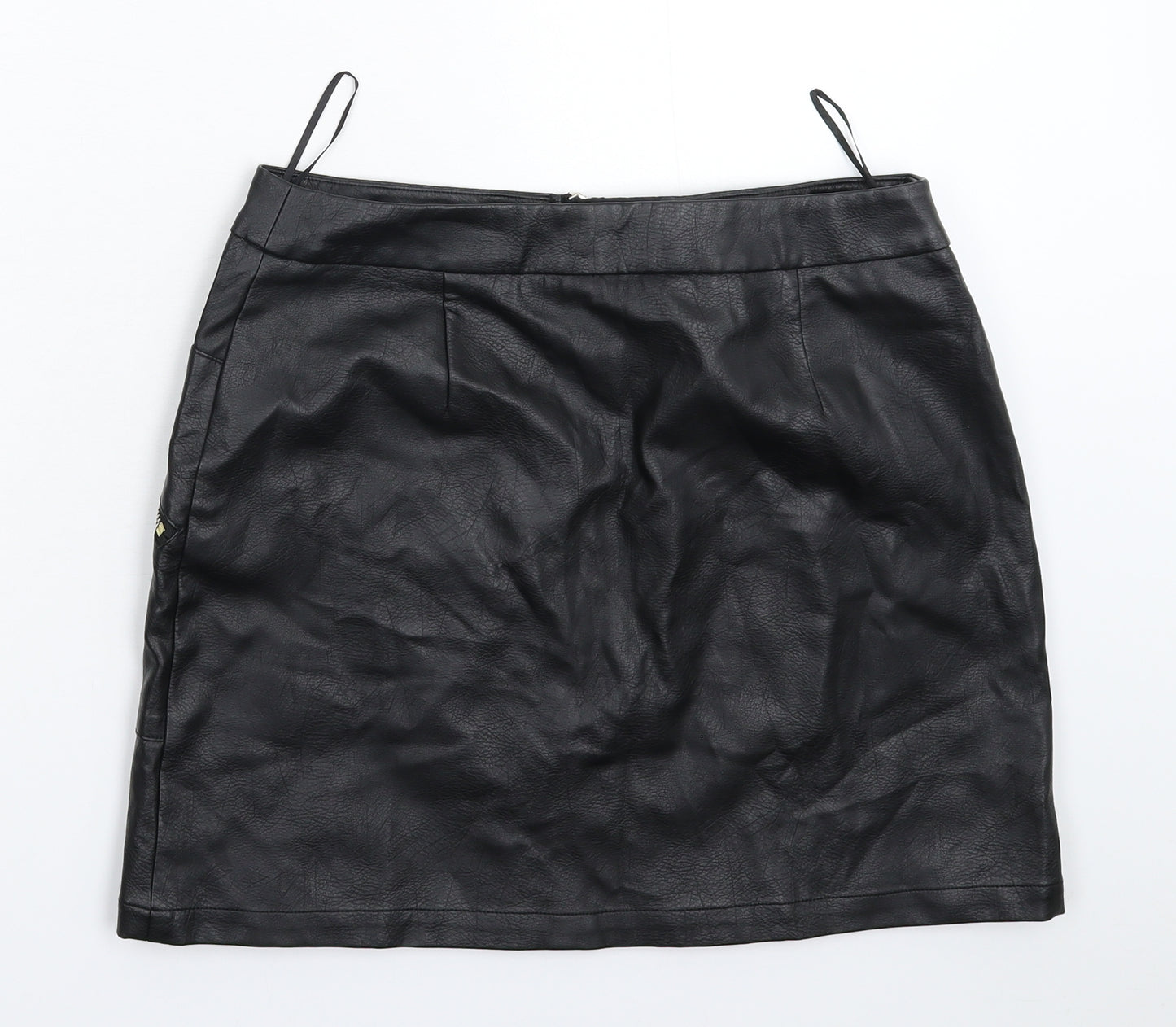 F&F Womens Black   Mini Skirt Size 10  - Faux Leather