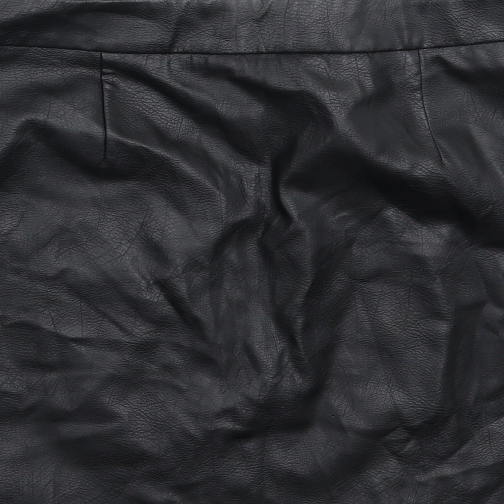F&F Womens Black   Mini Skirt Size 10  - Faux Leather