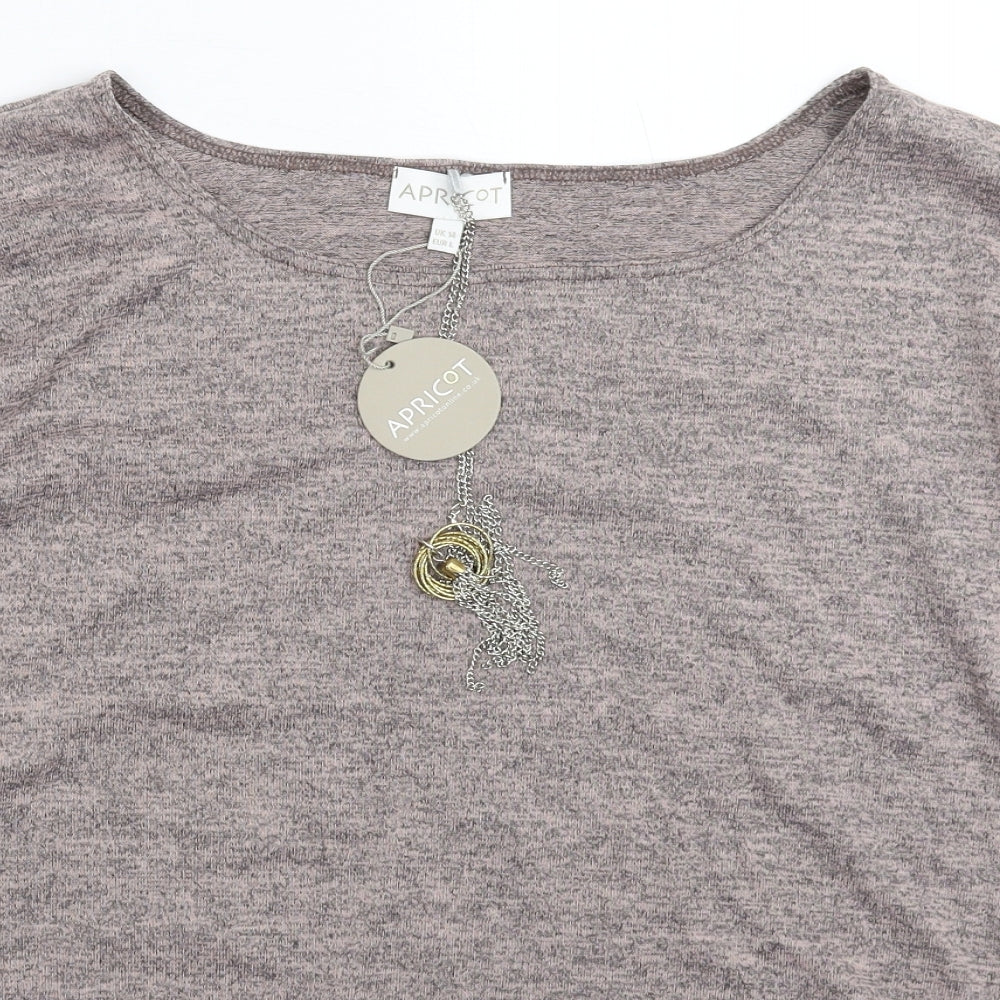 Apricot Womens Grey  Knit Basic T-Shirt Size 14
