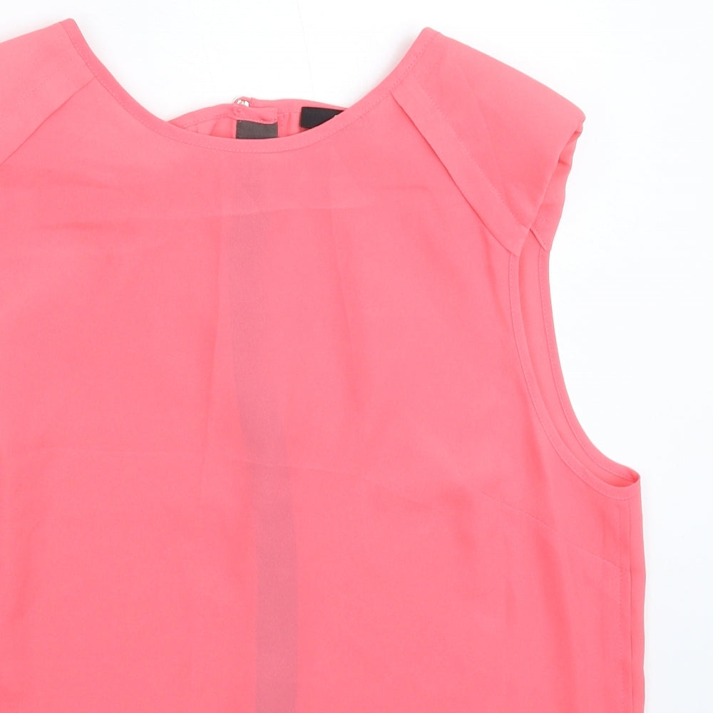 Oasis Womens Pink  Satin Basic Blouse Size 16