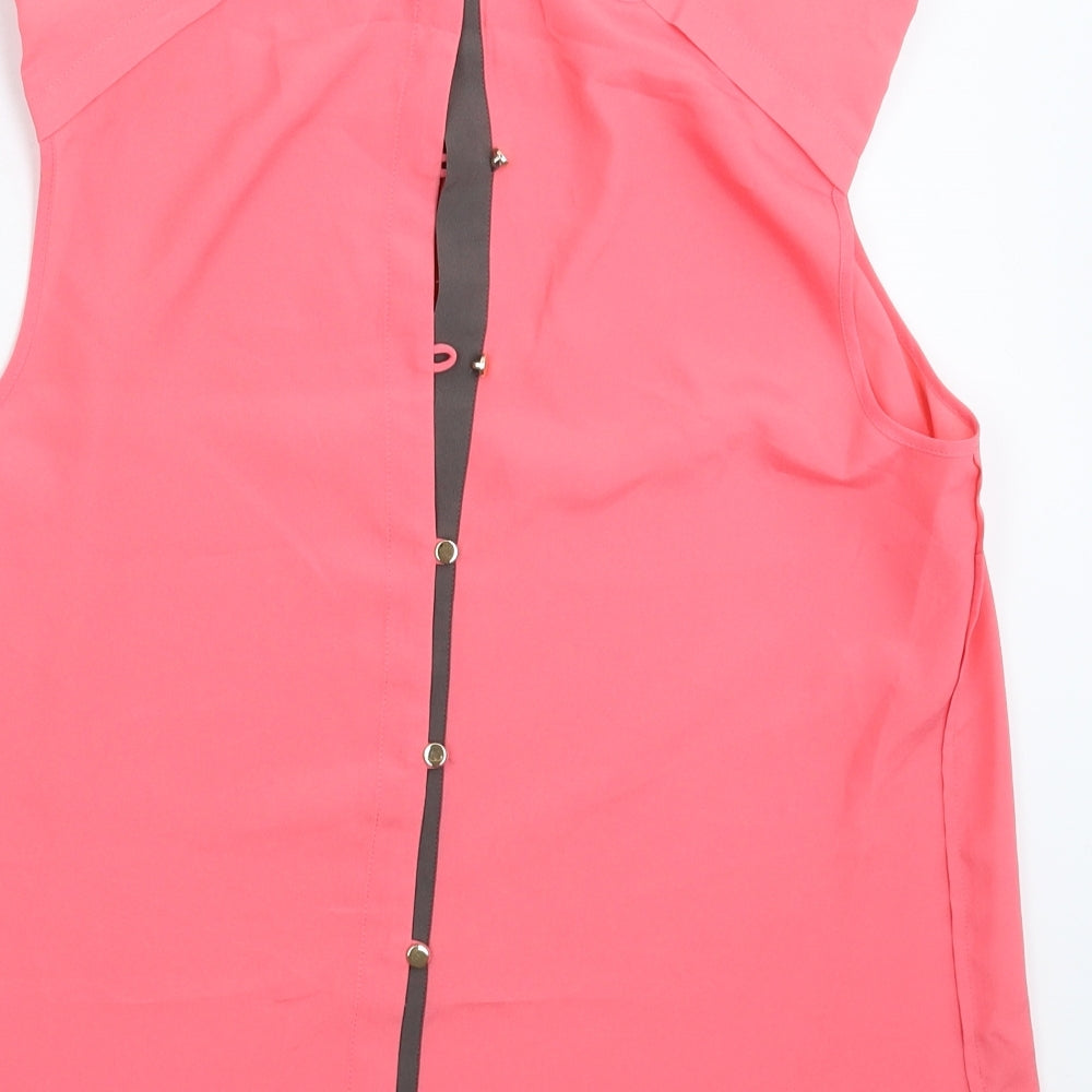 Oasis Womens Pink  Satin Basic Blouse Size 16