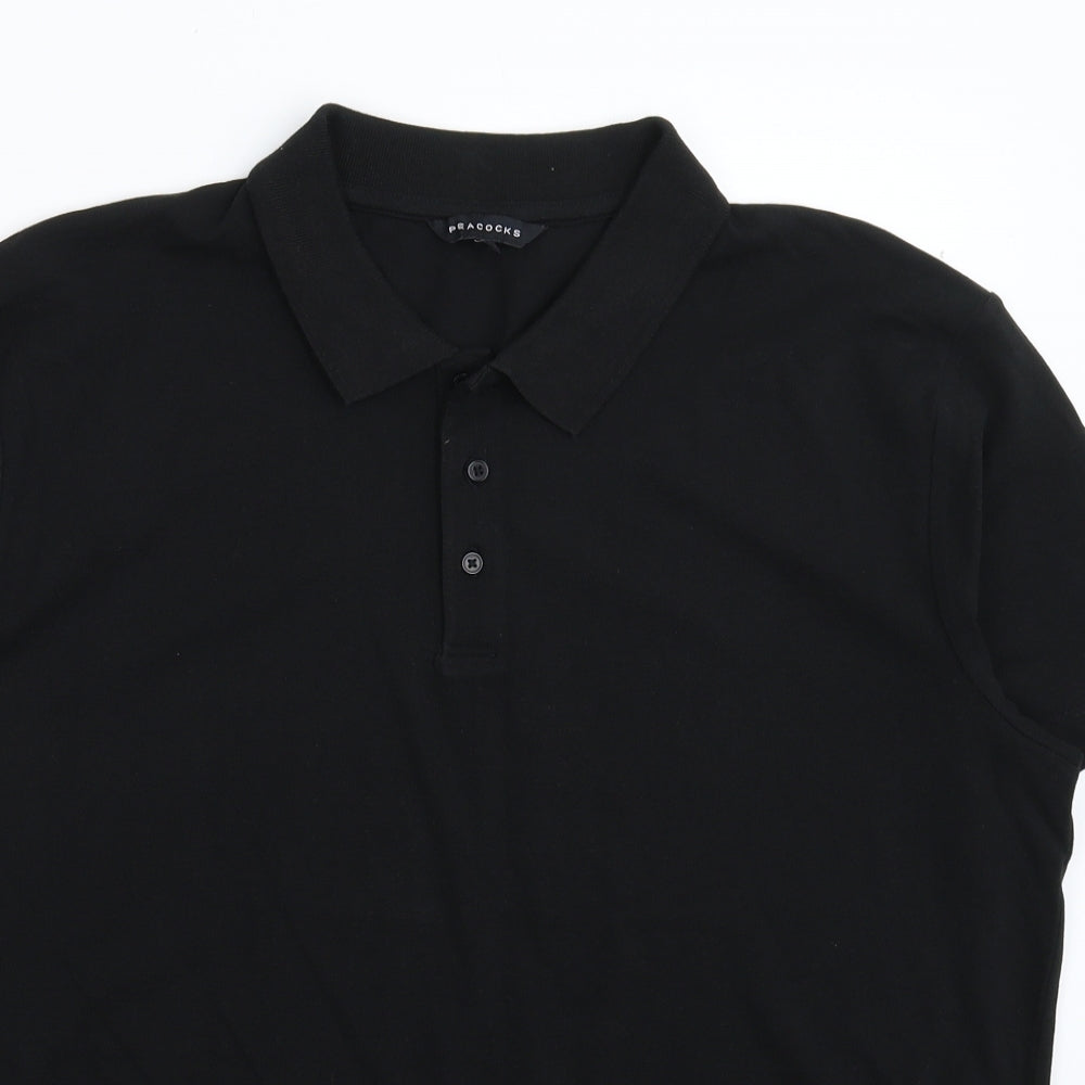 Peacocks Mens Black    Polo Size XL